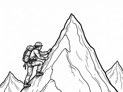 Free Mountain climber Coloring Pages