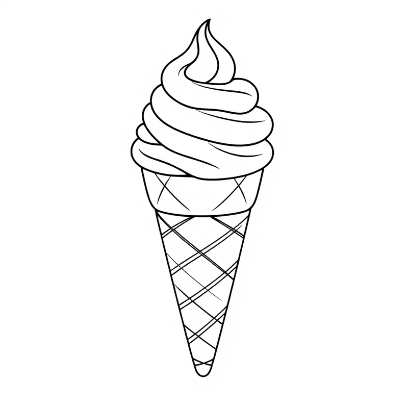 An ice cream cone with a whipped cream topping