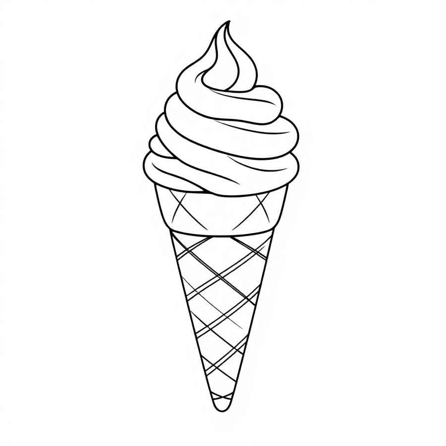 An ice cream cone with a whipped cream topping