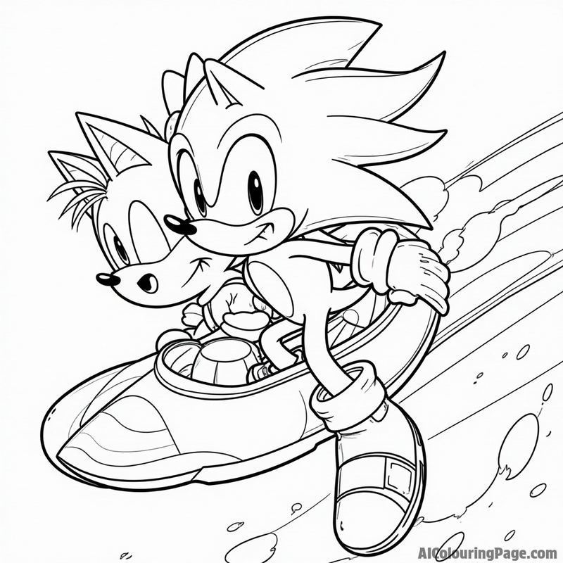 Sonic and Tails flying in the Tornado