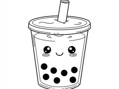 Free Kawaii Boba Coloring Pages