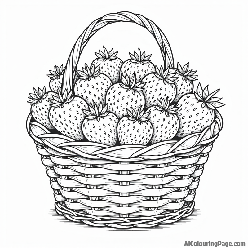 Basket of juicy red strawberries