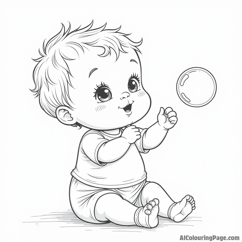 Baby blowing bubbles