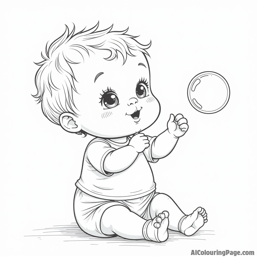 Baby blowing bubbles