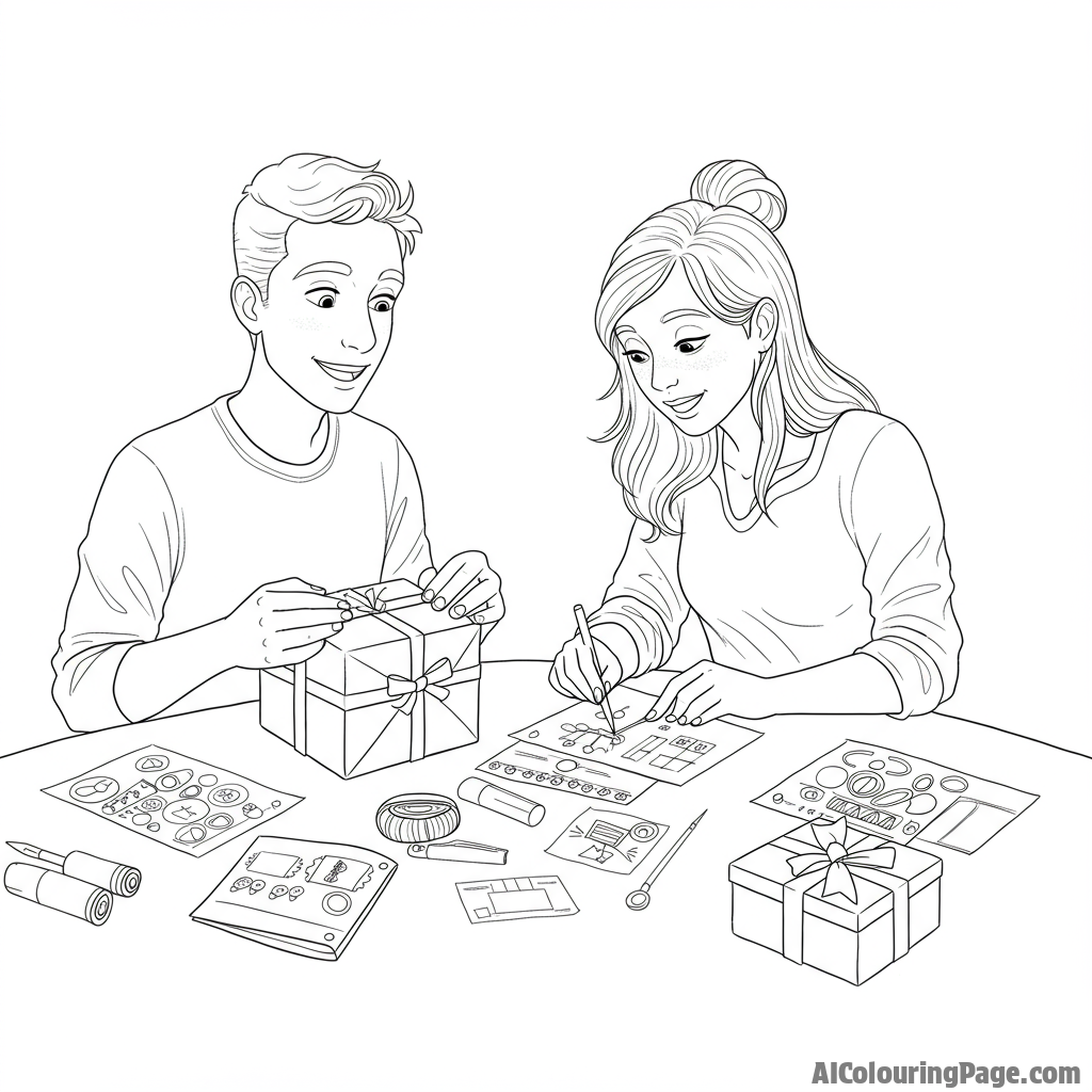 Friends crafting personalized gifts for each other, thoughtful and caring.