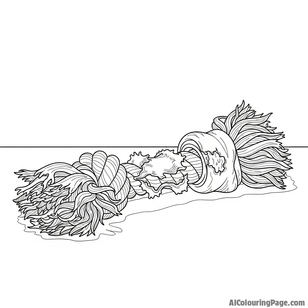 A still life of a dog's favorite worn-out chew toy.