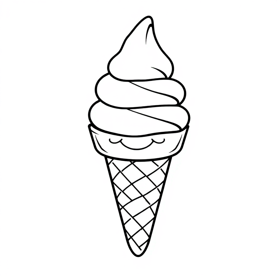 A smiling ice cream cone