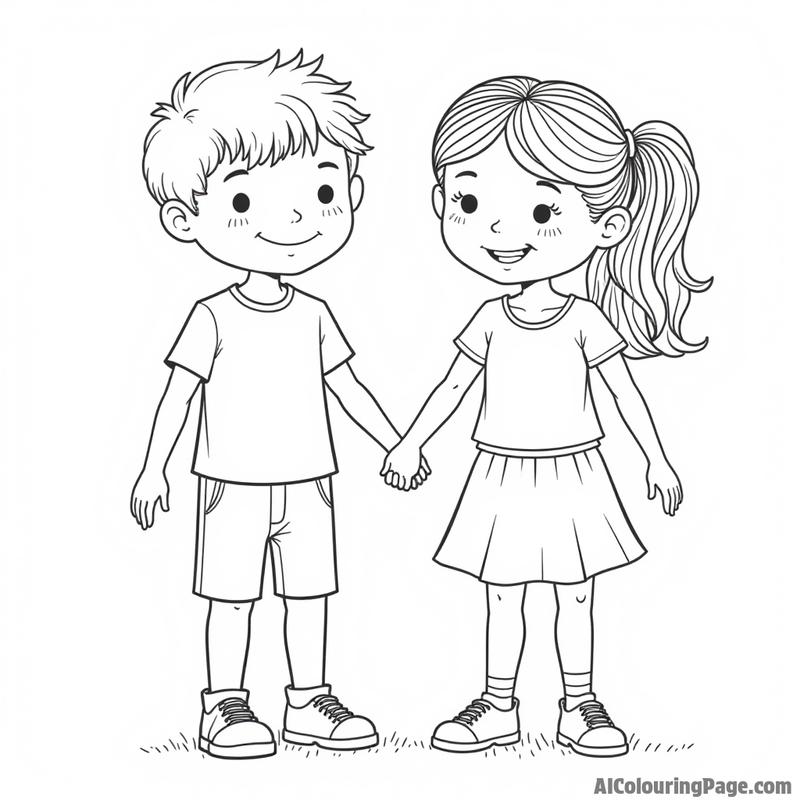 Two friends holding hands