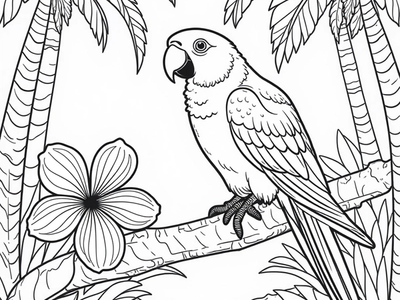 Free Parrot Coloring Pages