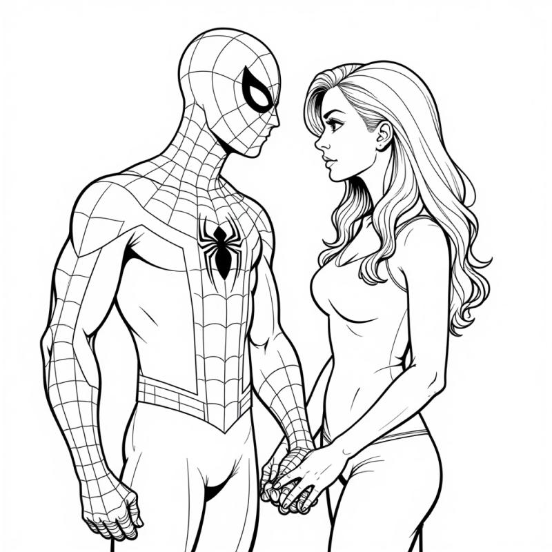 Spiderman Mary Jane coloring page