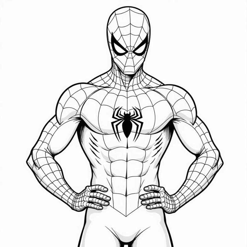 Spiderman hips coloring page