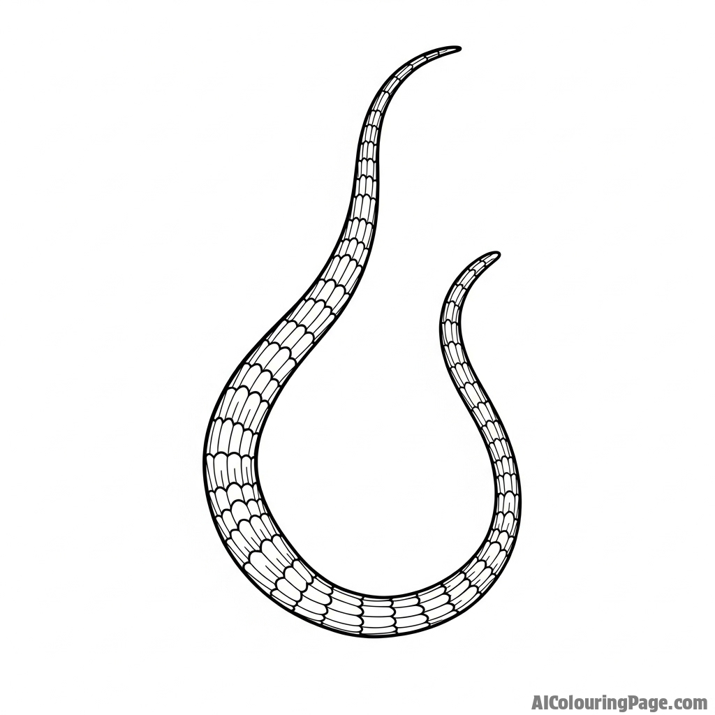A lizard's tail, long and whip-like, trailing behind it.