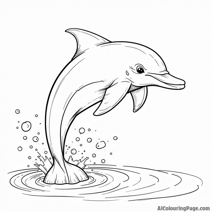 A playful dolphin jumping out of the water