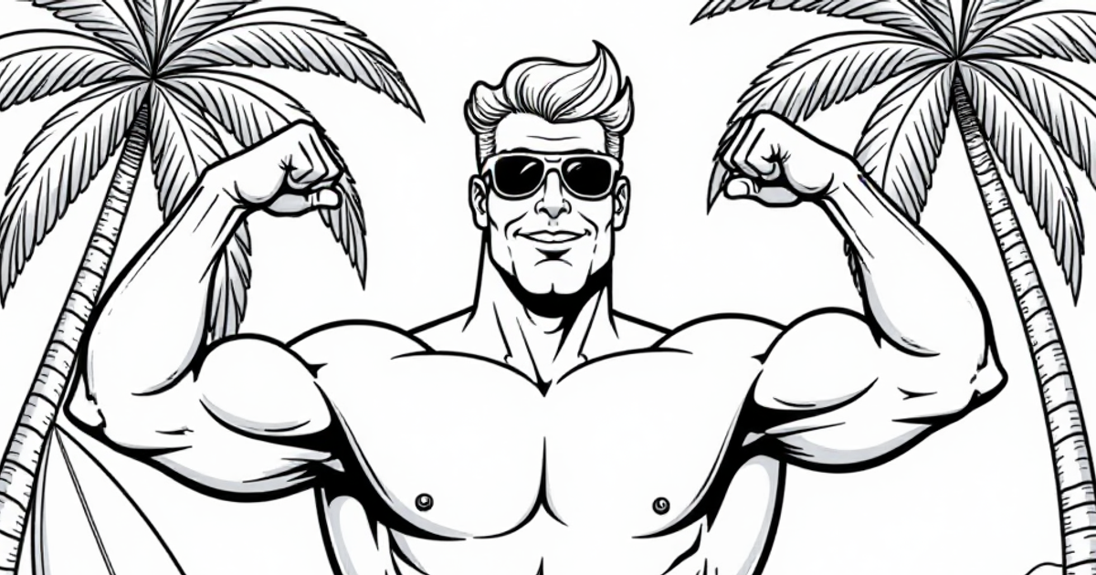 Free Johnny Bravo Coloring Pages Print in 60 Seconds AI Colouring Page