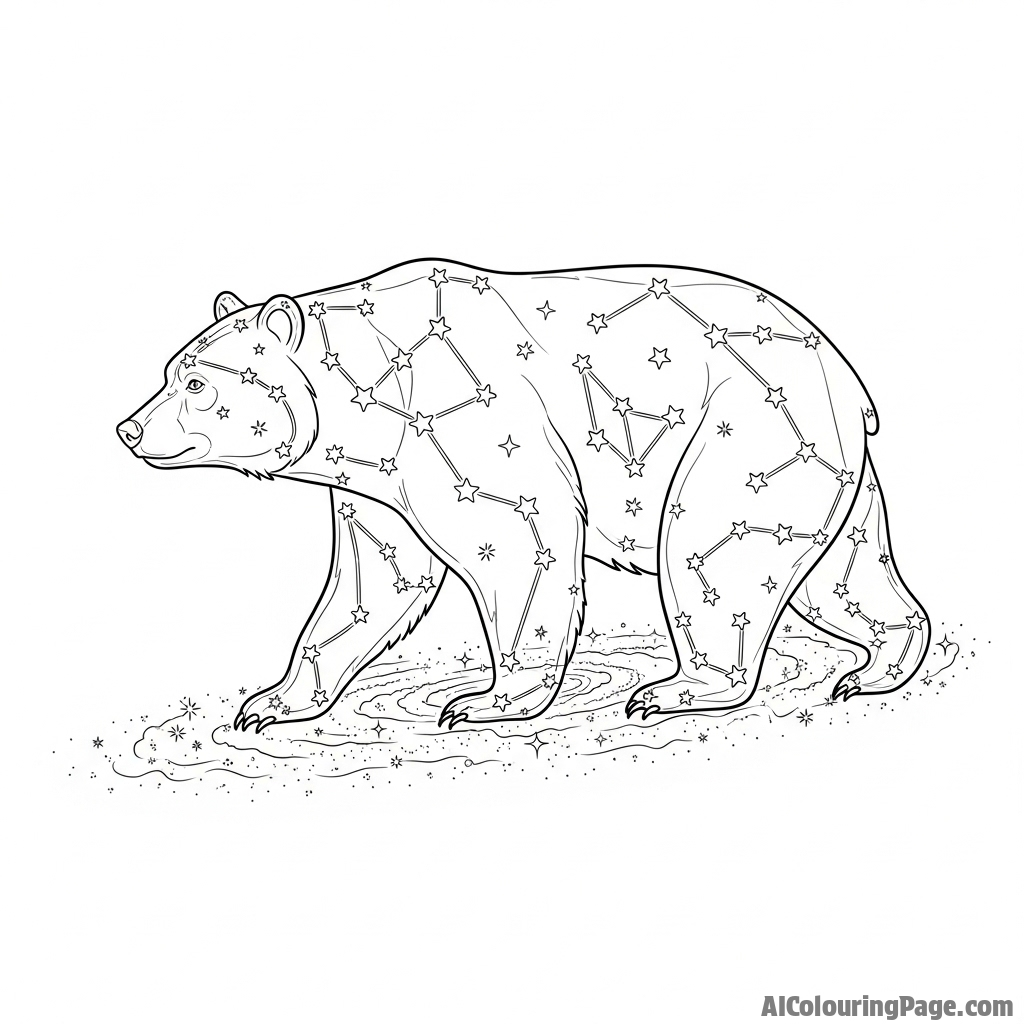 A bear made of constellations, walking across the galactic plane.