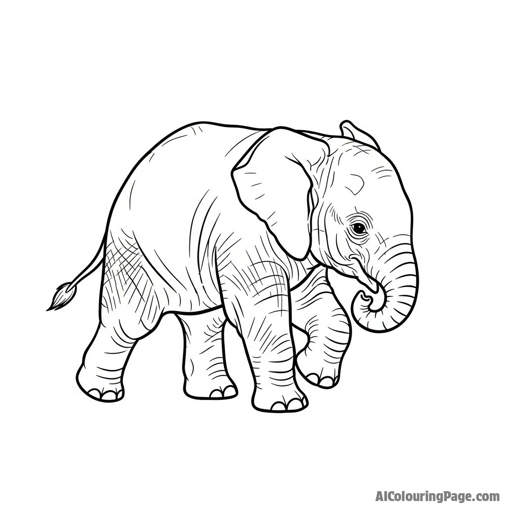 An elephant calf stumbling clumsily as it learns to walk.