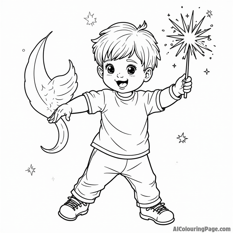 A child holding a sparkler