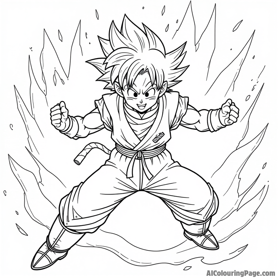 Goku charging a Kamehameha