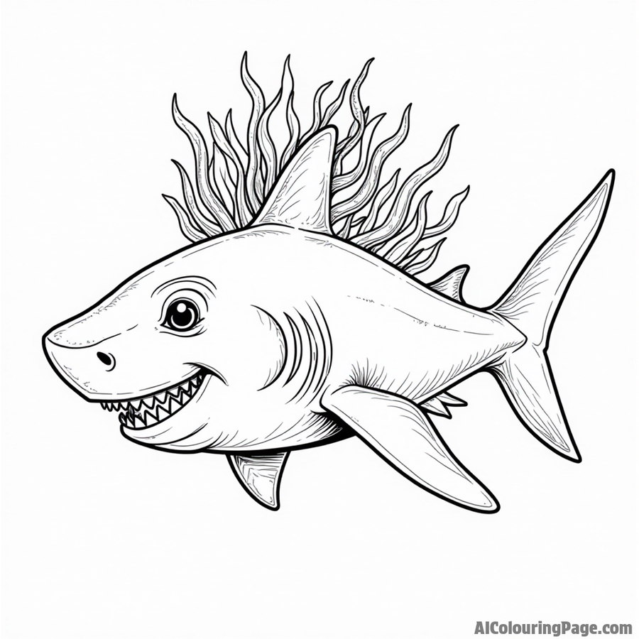 Shark with seaweed hair