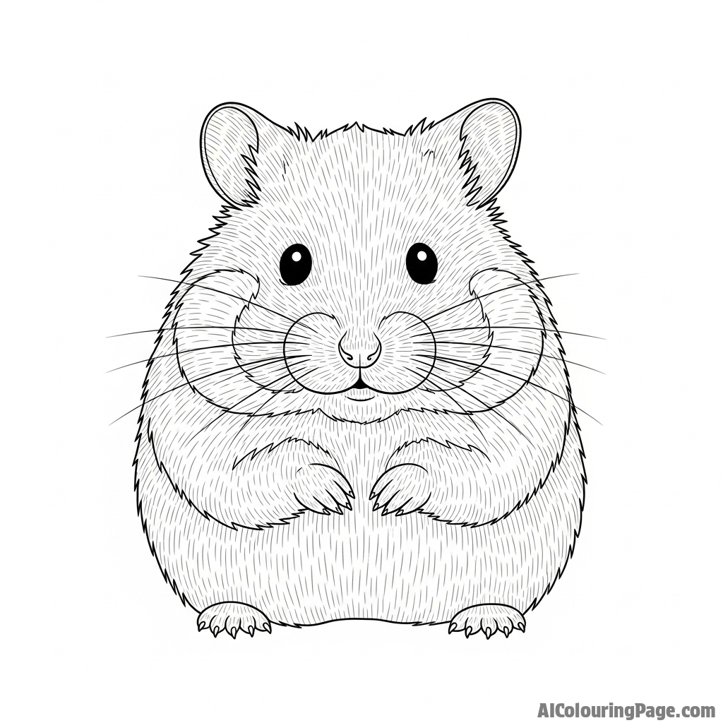A detailed pencil sketch focusing on the texture of a hamster’s fur