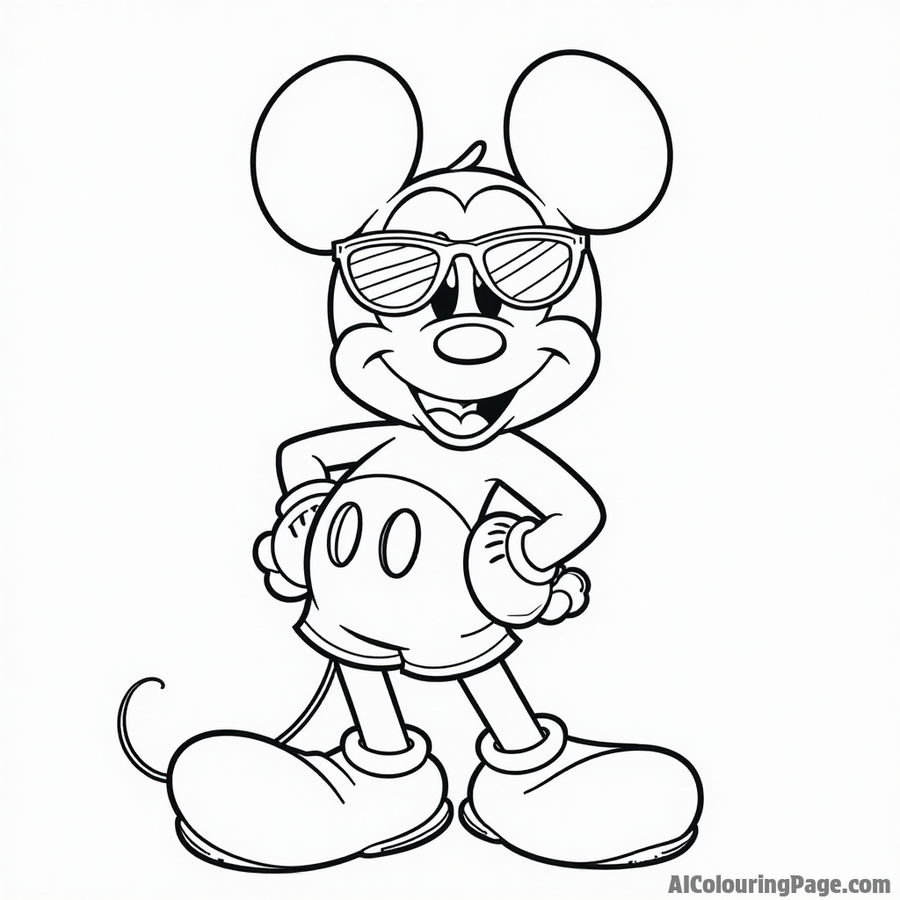 Mickey Mouse wearing sunglasses