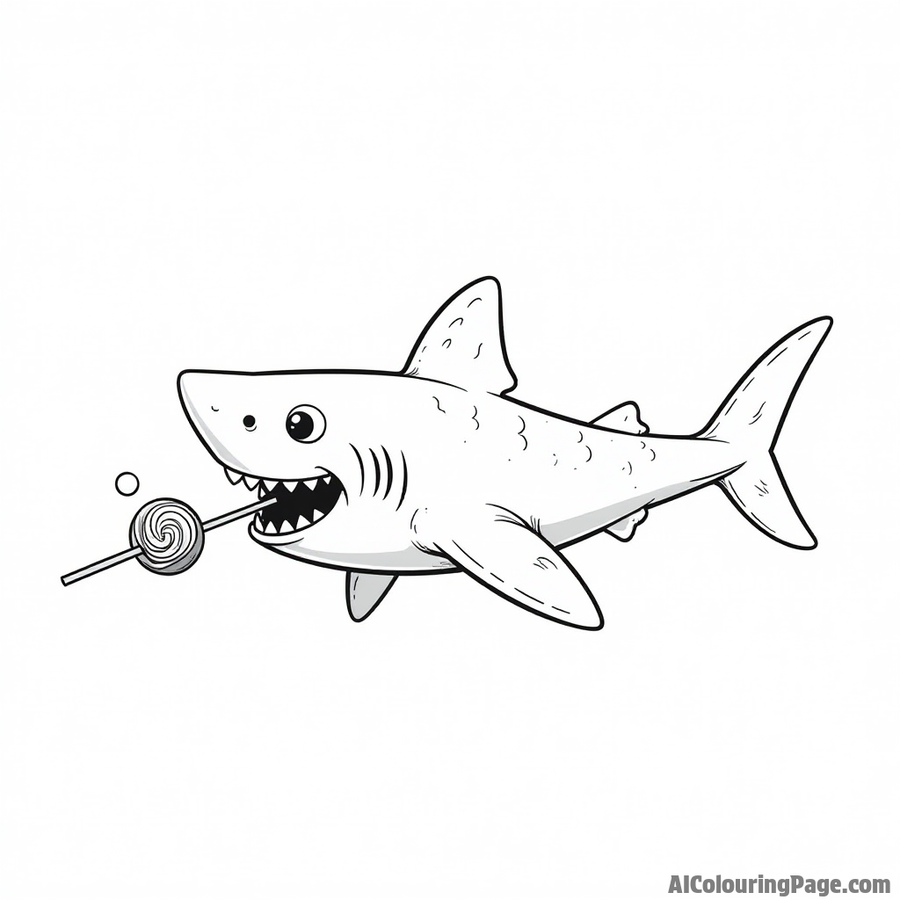 Shark eating a lollipop