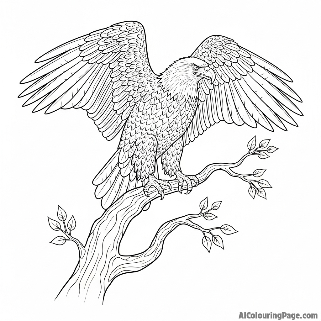 Eagle on a lone branch