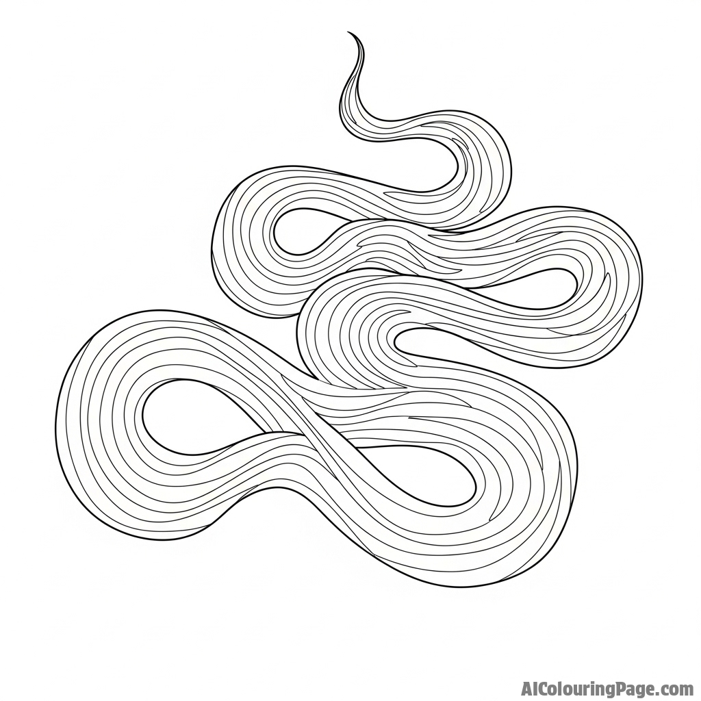 An abstract representation of a snake’s movement using flowing lines of pure light.