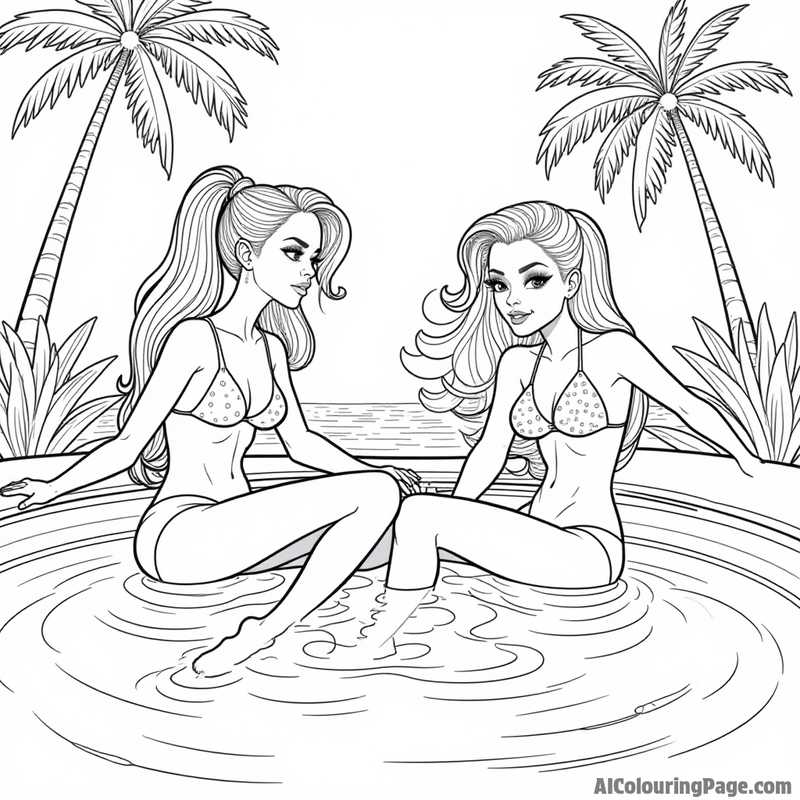 Bratz relaxing at a pool party