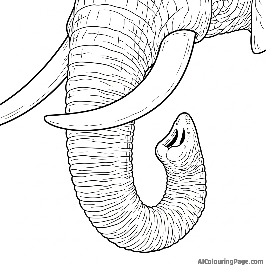 A macro photograph of the tip of an elephant's trunk, showing its dexterity.