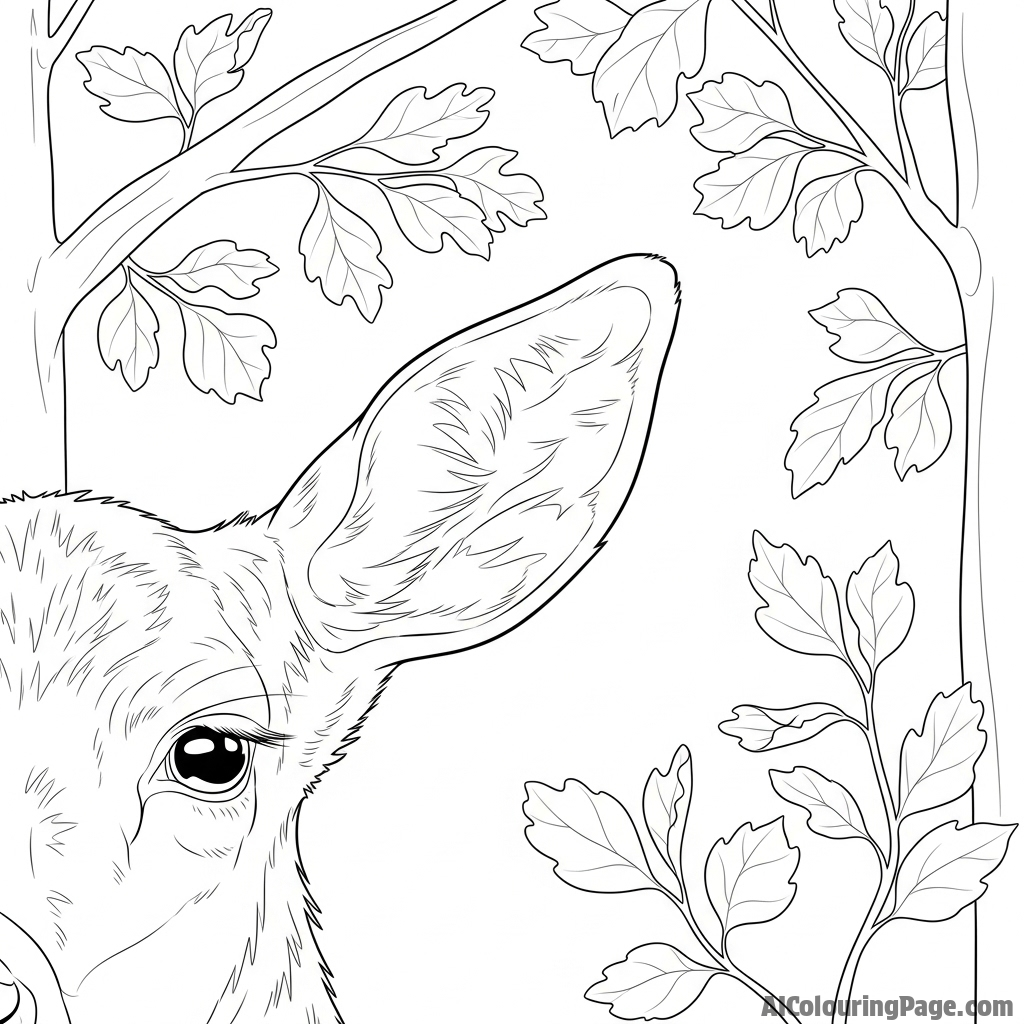The twitching ear of a deer, listening intently in a silent wood.