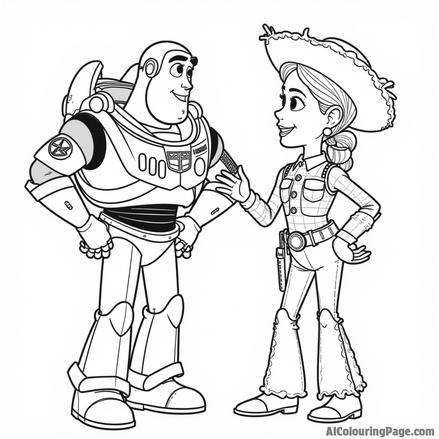 Buzz Lightyear helping Woody and Jessie