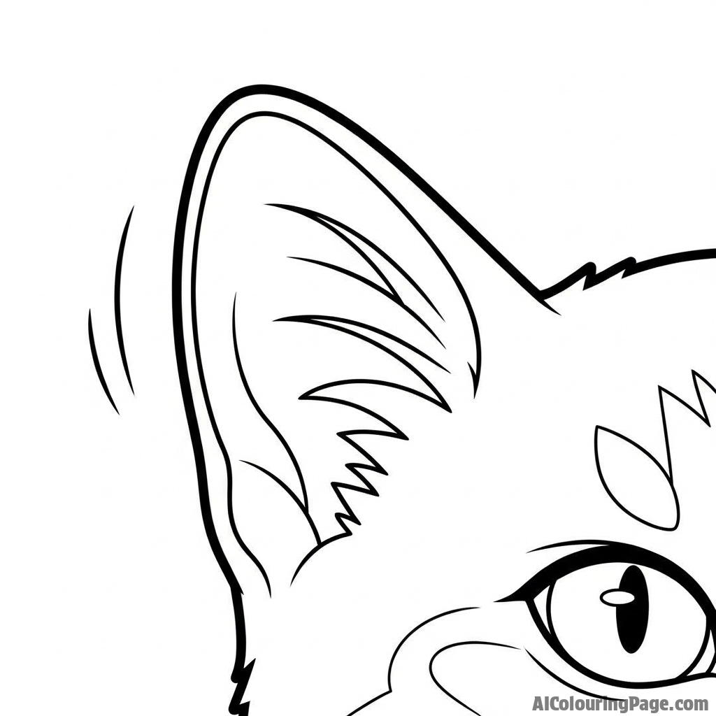 A close-up of a cat's twitching ear, listening intently.