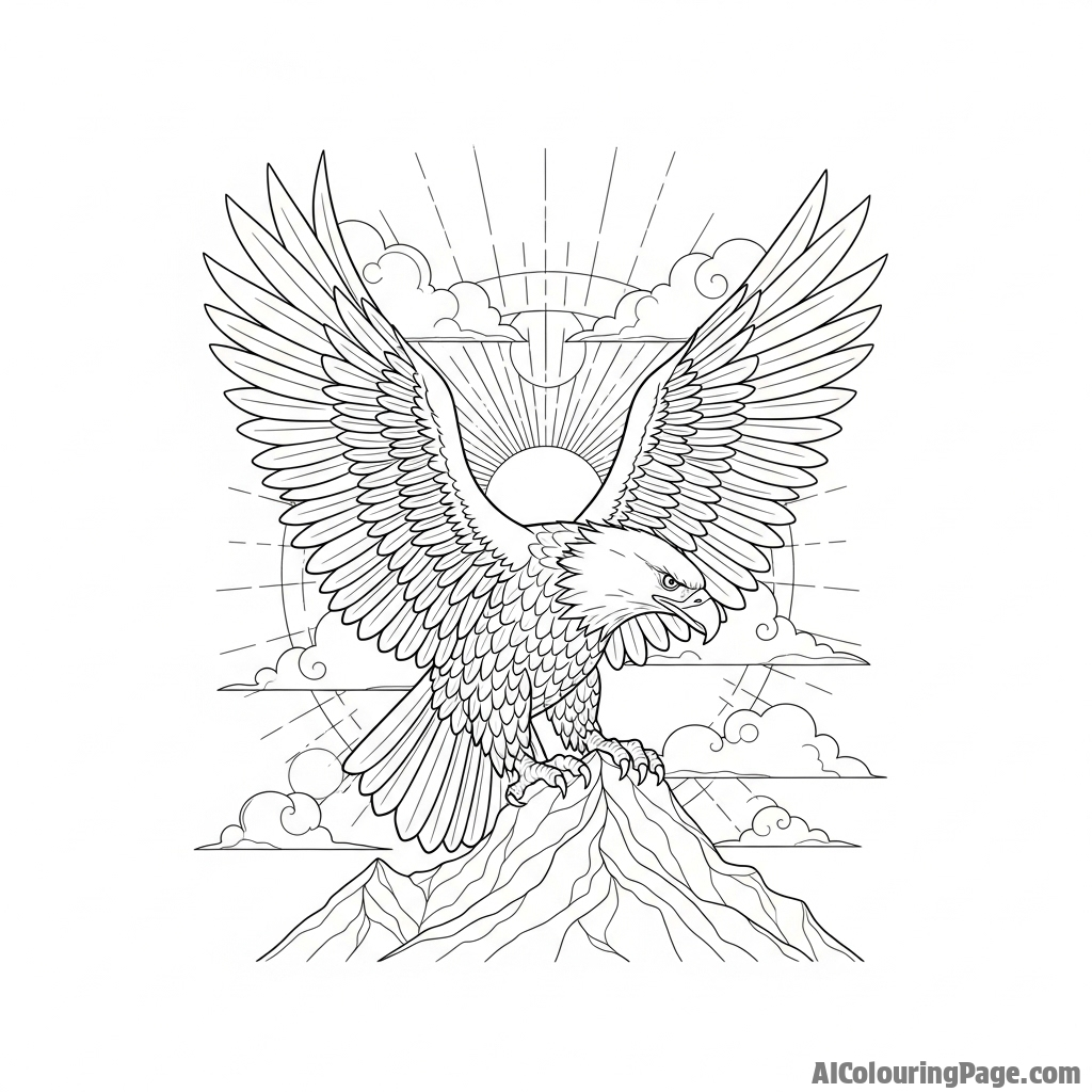 Eagle in spiritual or symbolic setting.