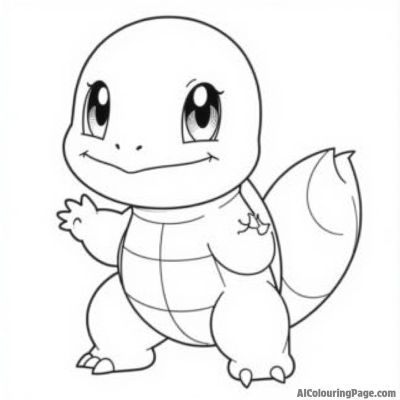 Squirtle with a playful expression