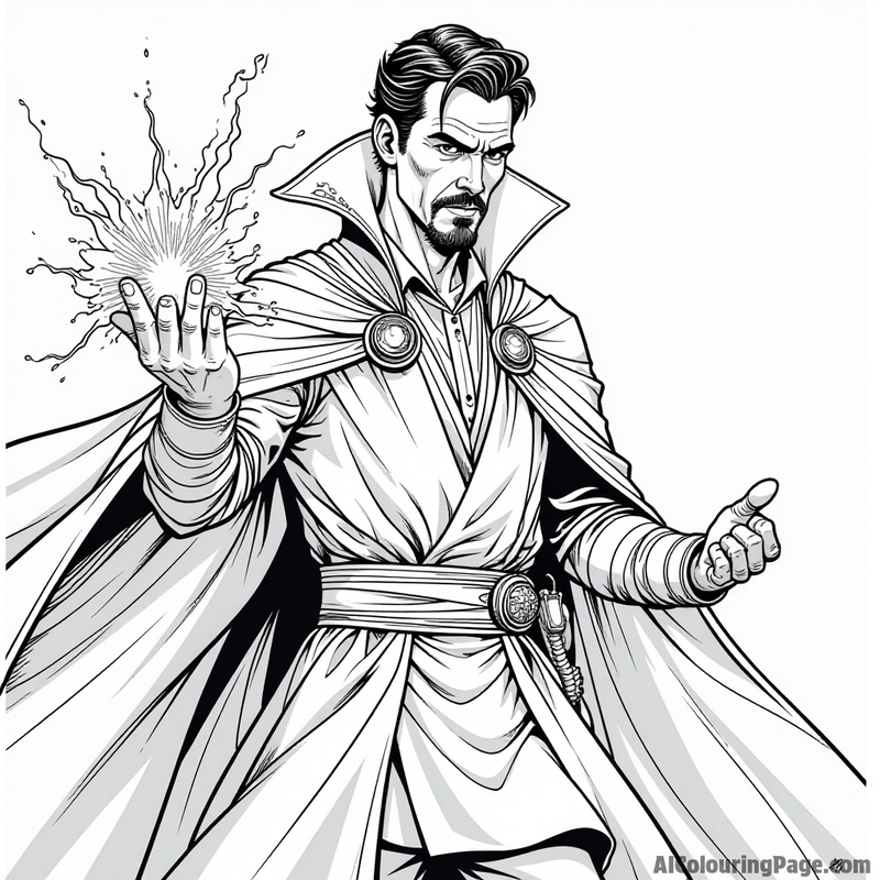 Doctor Strange with his magic