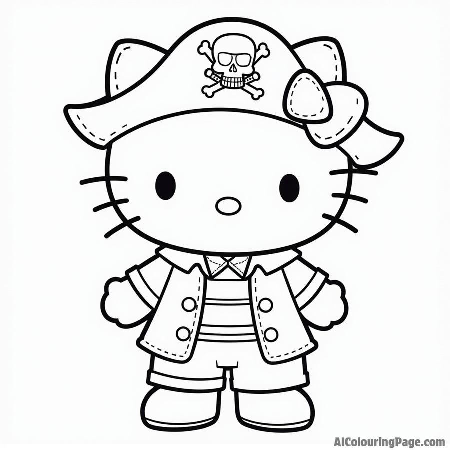 Hello Kitty in a pirate costume