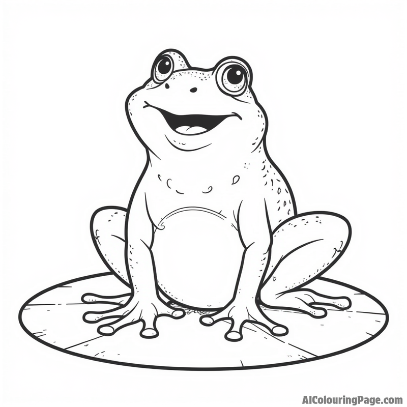 Singing frog on a lily pad