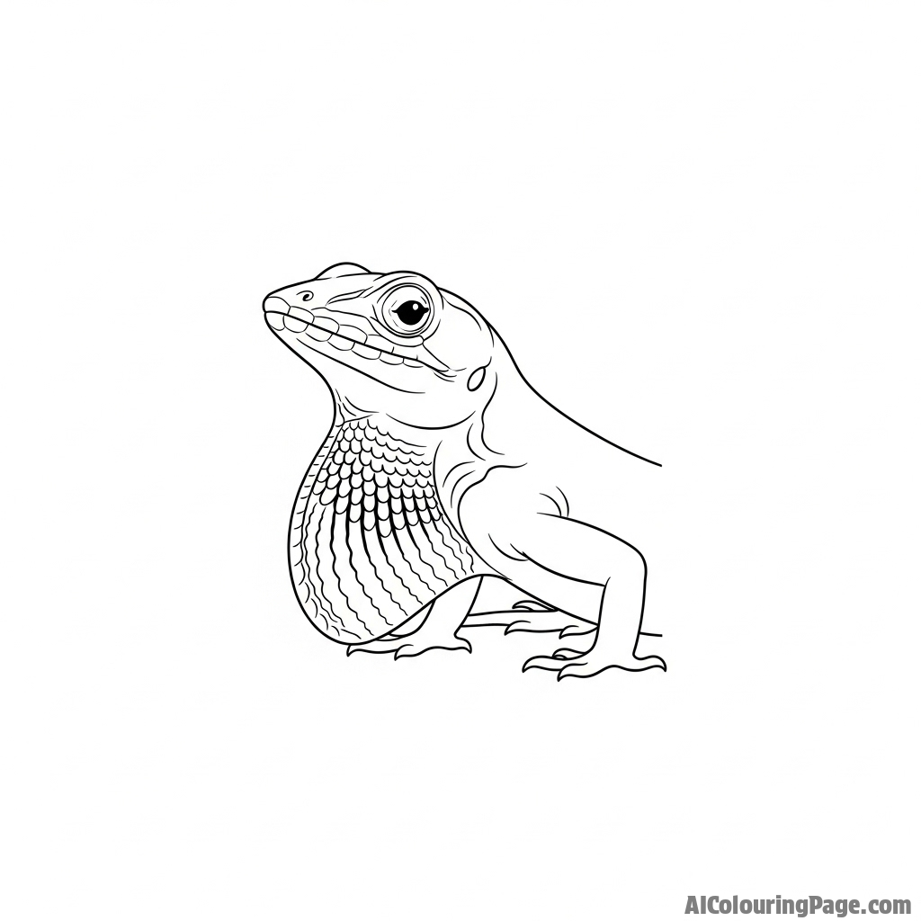 An anole lizard displaying its dewlap.
