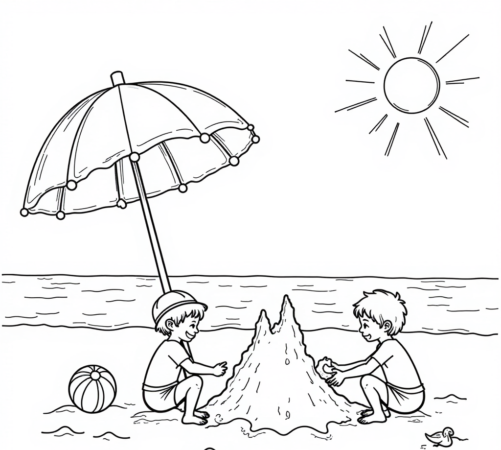 Free Beach Coloring Pages