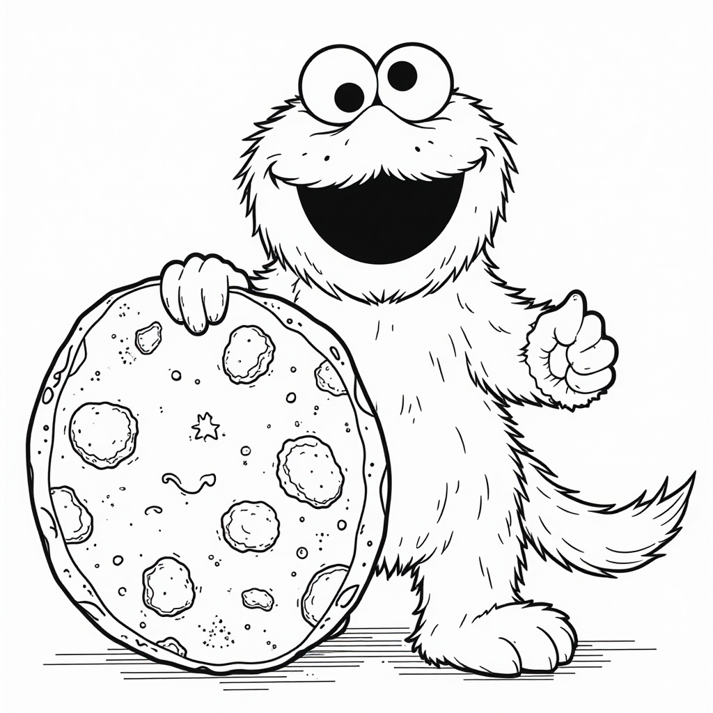 10 Free Cookie Monster Coloring Pages plus Prompt