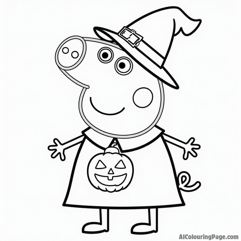 Peppa Pig wearing a Halloween costume