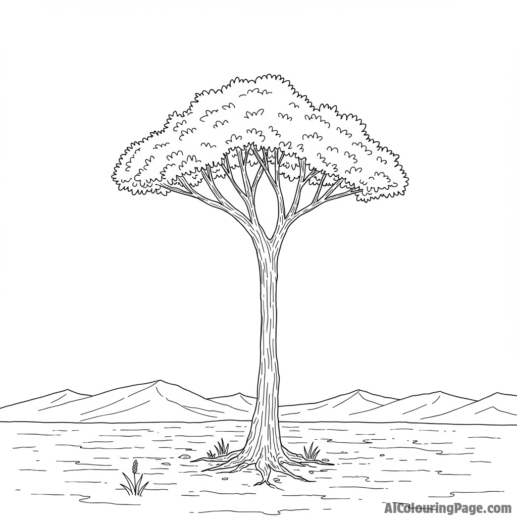 A single tree standing tall in a barren landscape, symbol of resilience.