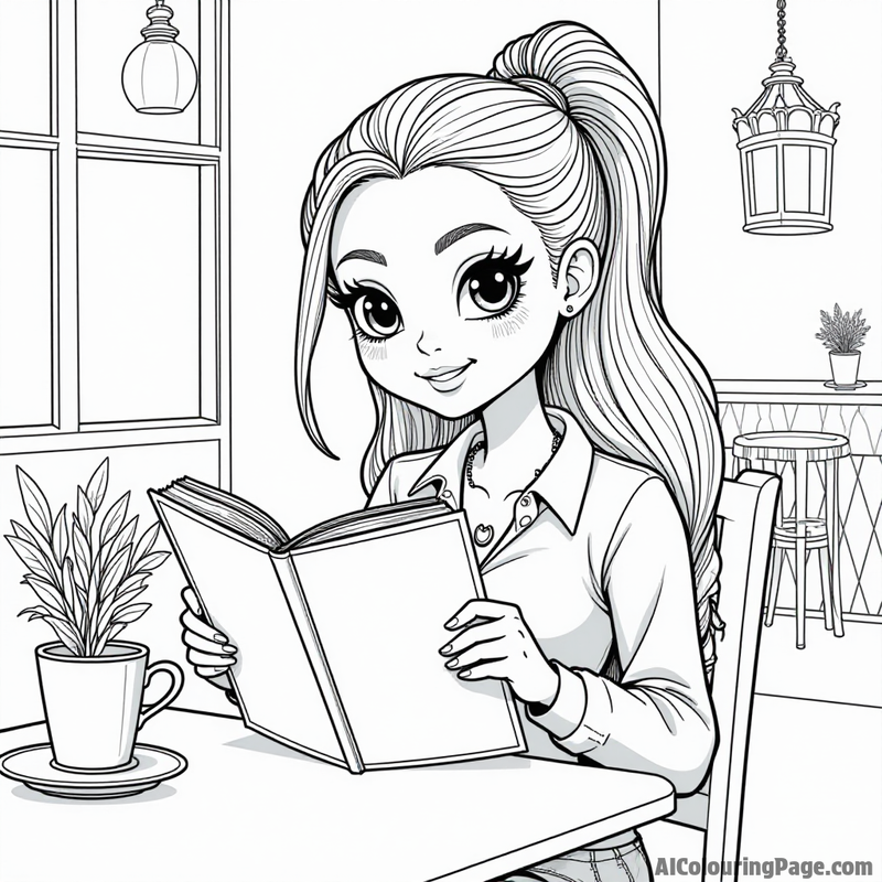 Bratz reading a magazine in a cafe