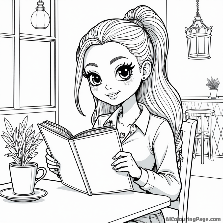 Bratz reading a magazine in a cafe