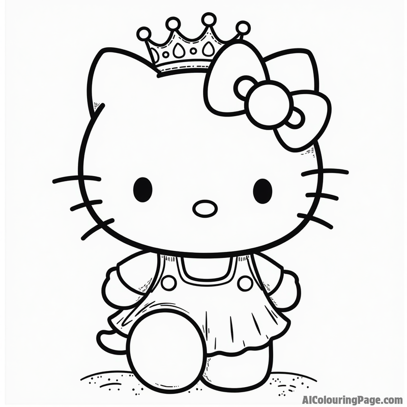 Hello Kitty wearing a crown