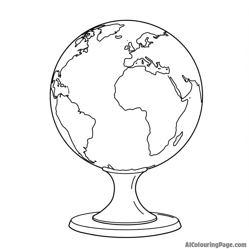 Earth shaped sculpture depicting world harmony.