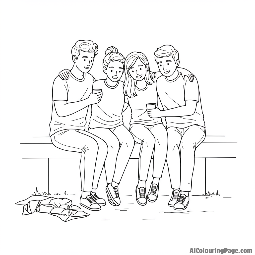 A heartwarming scene of friends supporting each other through a difficult situation.
