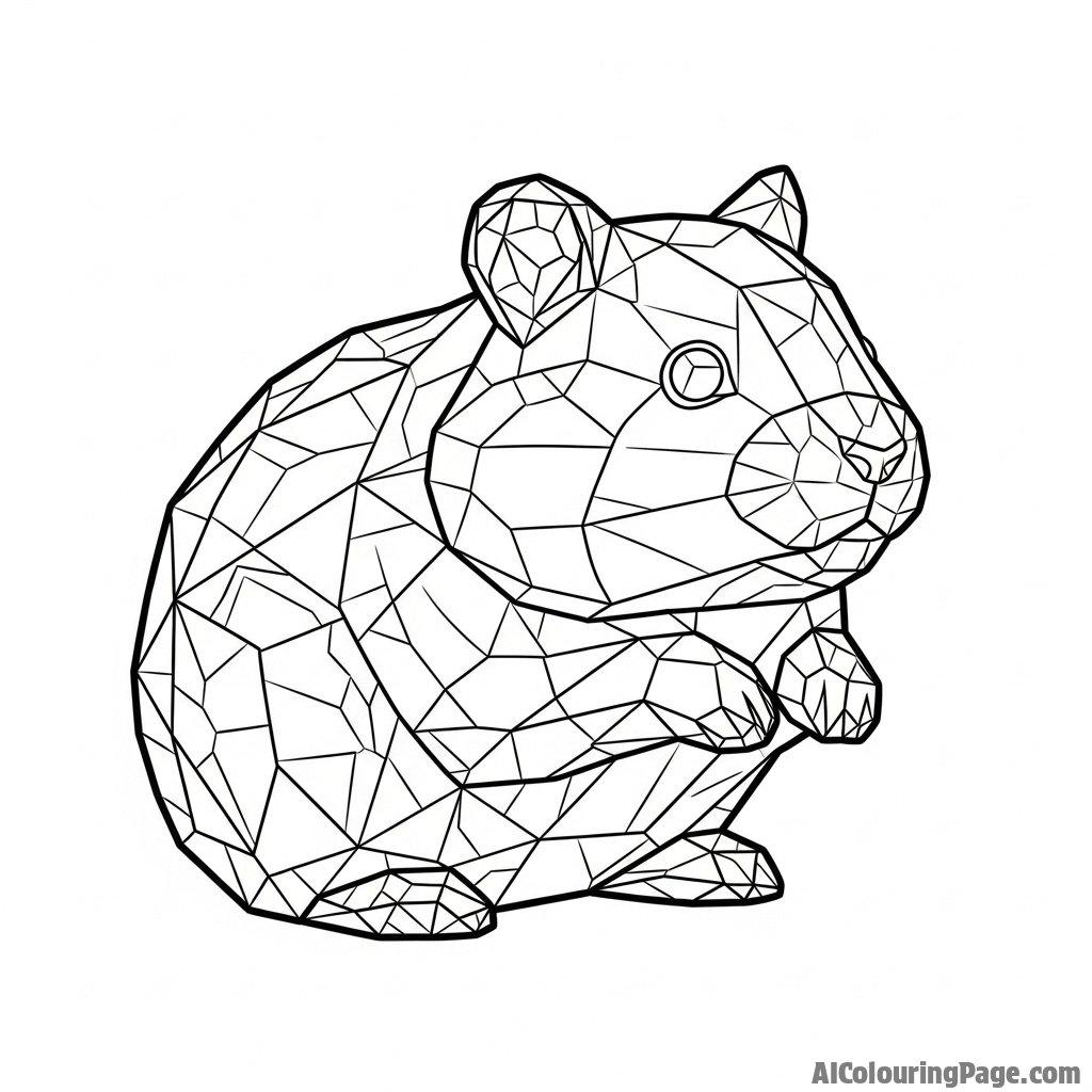 A hamster sculpted from clear crystal, refracting the light around it