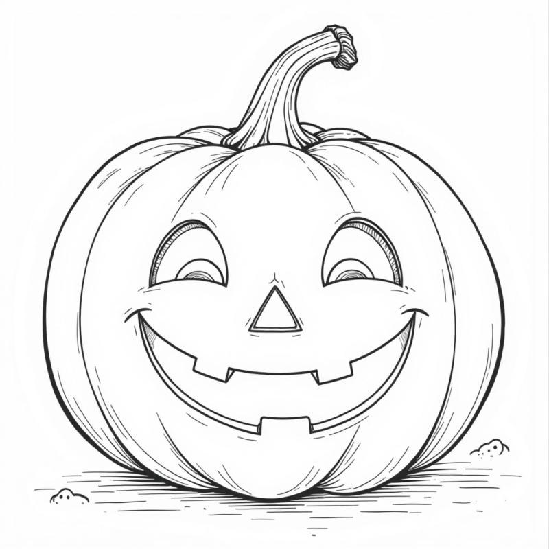 Smiling pumpkin coloring page